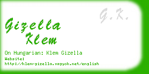 gizella klem business card